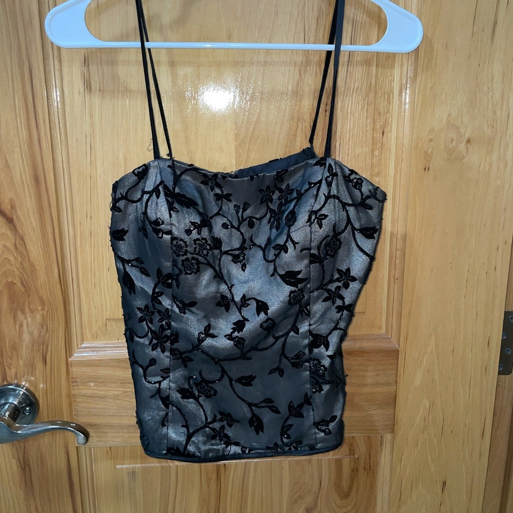 Black cami with detailing